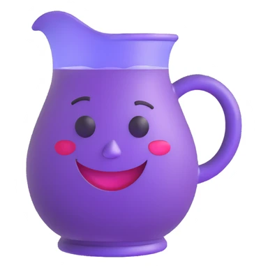 grape koolaid pitcher with smiling face sticker