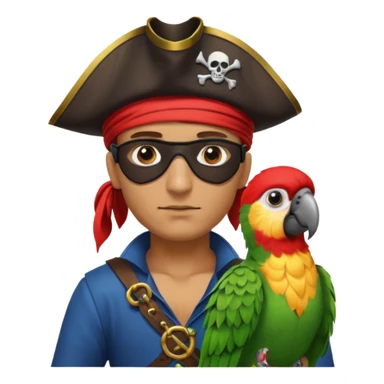pirate with eye patch and parrot sticker