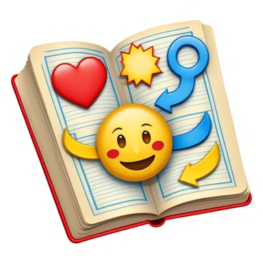 Create a vibrant emoji for comic books and graphic novels as an art form. The design should feature a large, open comic book with vintage comic panels on the pages. Include a pencil (without a hand) gently writing text or sketching on the pages. The comic panels should have bold lines and retro-style artwork with classic comic book visuals. Use bright, energetic colors like red, yellow, and blue to evoke excitement and creativity. The overall design should feel dynamic, vintage, and artistic. Make the background transparent. sticker