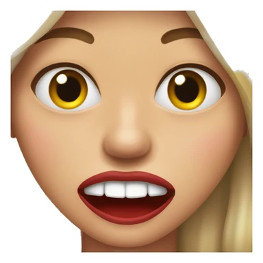 Red emoji biting lip and sweating sticker