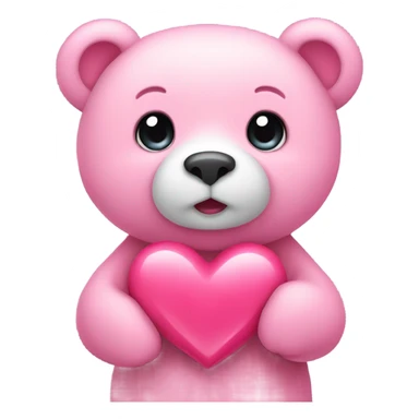 cute pink Valentine’s Day bear (only a bear & heart) sticker