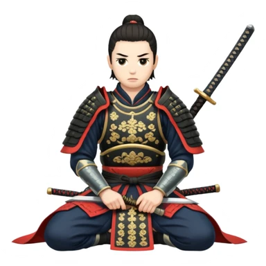 seppuku, kneeling samurai sticker