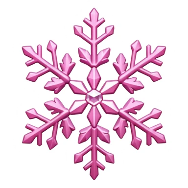 snowflake pink heart sticker