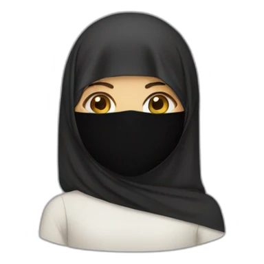 A girl wearing the Niqab and the flag of Sudan sticker