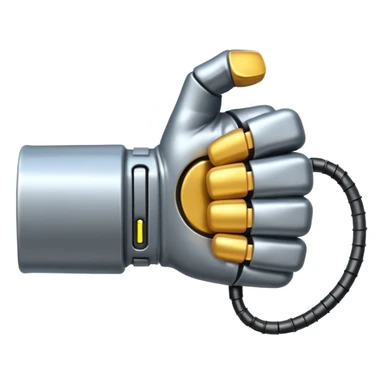 a sci fi themed fist punching in to the side with wires and tech detailing sticker