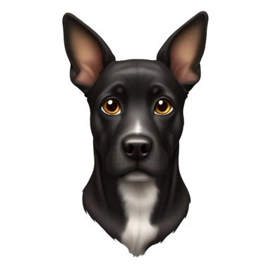 Black Brindle dog with big pointy ears sticker