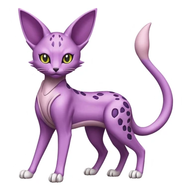 Espeon-Genesect-Mewtwo-Serval-Fakémon-hybrid-creature (full body)  sticker