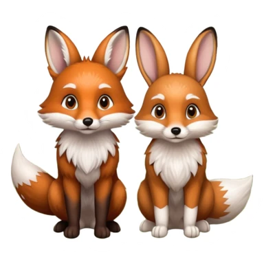 fox and rabbit sticker