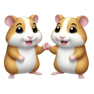 two hamsters giving handshake  sticker
