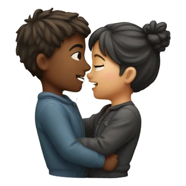 A boy and girl kissing  sticker