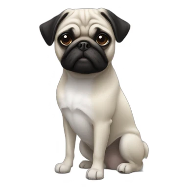 A black and white shitzu & a Pug sticker