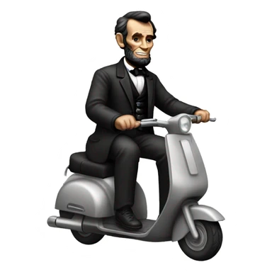 Abraham Lincoln on a scooter sticker