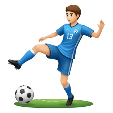 An icon showcasing a virtual sports game, featuring a player in action on the field or court. The design includes dynamic movement, like kicking a soccer ball or swinging a tennis racket, with a virtual scoreboard and crowd in the background. Transparent background sticker