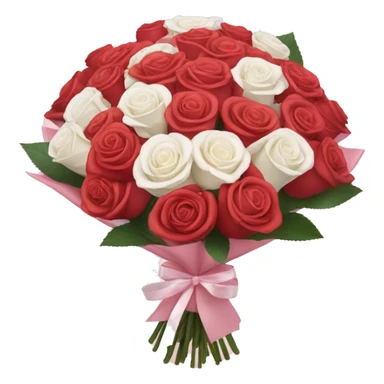 100 red, light pink, and white rose bouquet with light pink wrapping paper  sticker