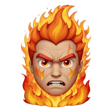 burning angry man sticker