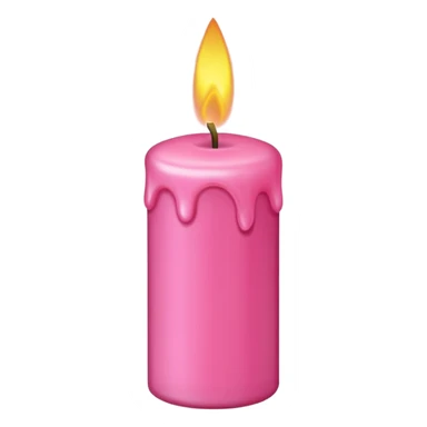 Draw a pink candle with a flame on it at an angle of 5 degrees from the horizontal. sticker