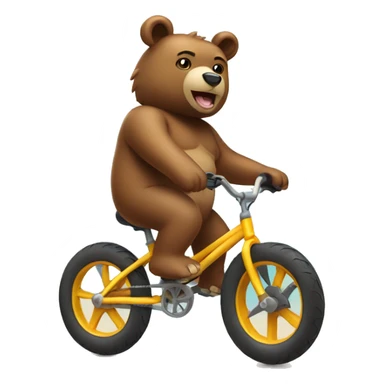 Bear in bikini riding bike sticker