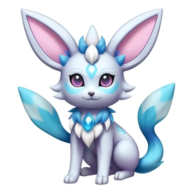 Futuristic Fluffy Glaceon-Espeon-Sylveon-Umbreon-hybrid, full bod sticker