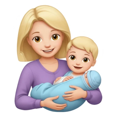 newborn baby with mother sticker