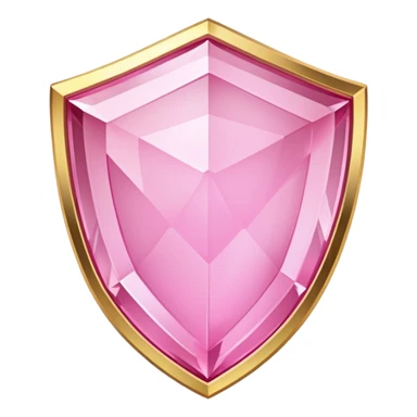 Pink crystal shield golden border sticker