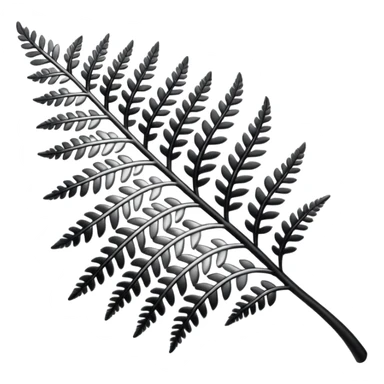 Black and silver filigree fern leaf, 3D, extremely detailed design sticker