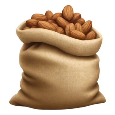 White and brown sack of nut sticker