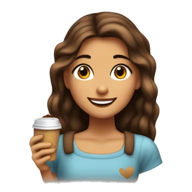 Chica adolescente morena de pelo marrón y ojos cafés sonriendo y haciendo pose de paz y amor con la mano sticker
