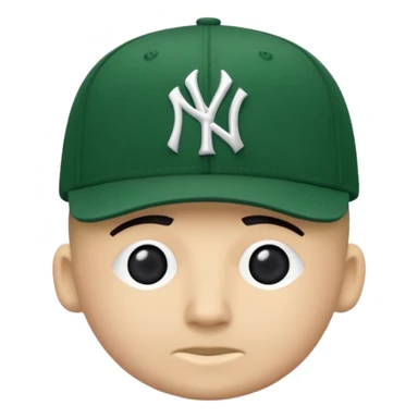 Brimless new york Yankee green cap sticker