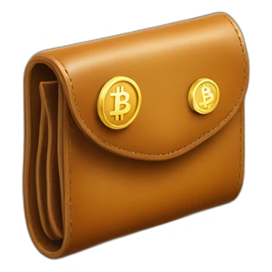 leather wallet with crypto and gold sticker