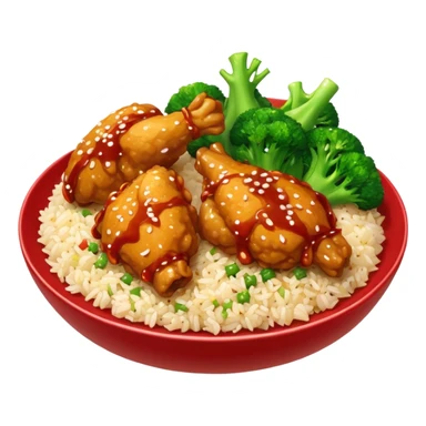 Two Chinese food dishes: General tsos chicken with pork fried rice and chicken with broccoli and white rice sticker