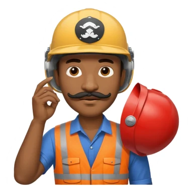 Mustached astronaut  black man holding helmet in his hand, sticker