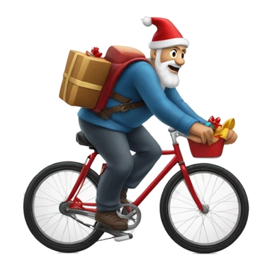 Le père Noël sur un  vélo sur la mèr  sticker