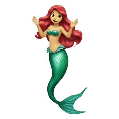 ariel mermaid waving sticker