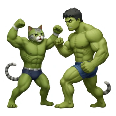 Hulk punching a cat sticker