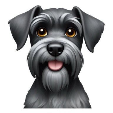 Schnauzer dog, black sticker