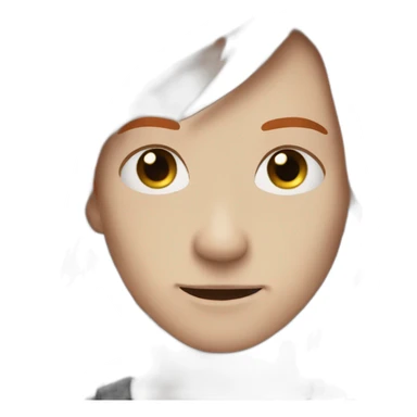 emo boy choppy ginger hair side bangs sticker