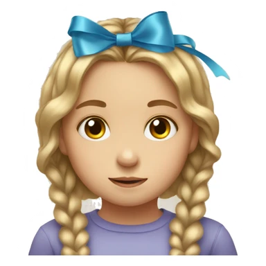 little girl with autism and a ribbon in her hair sticker