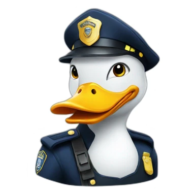 Serious police duck sticker