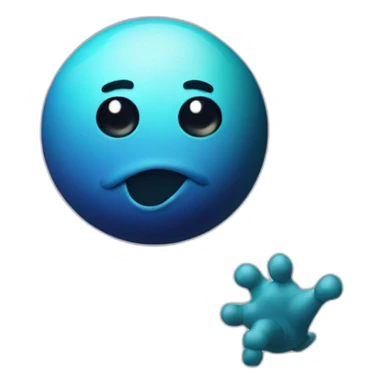 planet Neptune with a cartoon saluting face sticker