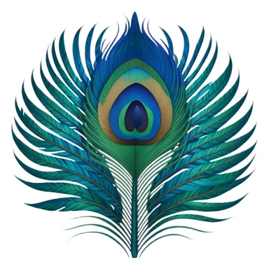 create a single peacock feather emoji sticker