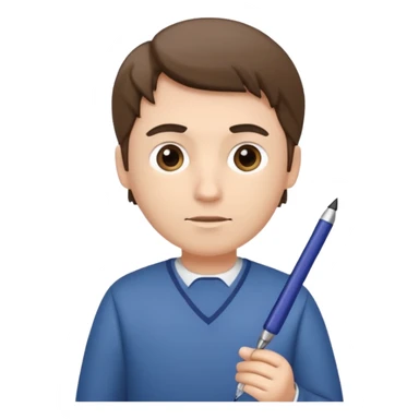 standing man hold pen and paper sticker