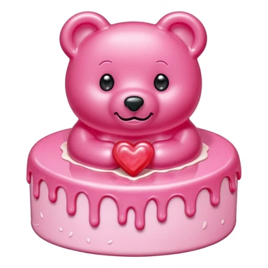 transparent pink gummy bear heart pink  cake  sticker