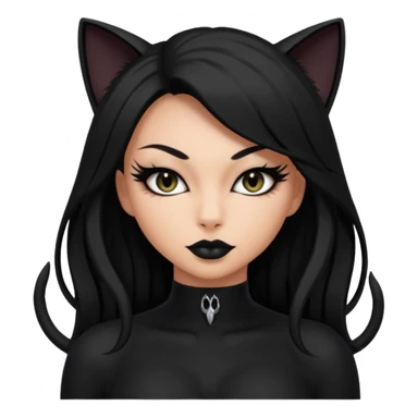 a baddie with lashes and nails and a cat outfit sticker