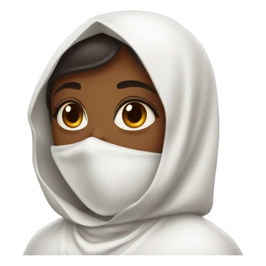 brown girl vampire wearing a white babushka sticker