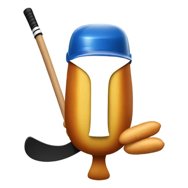 Corndog playing hockey sticker