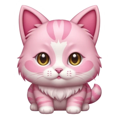 chibi anime pink cat with booty facing up sticker