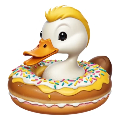 Duck with a doughnut  sticker