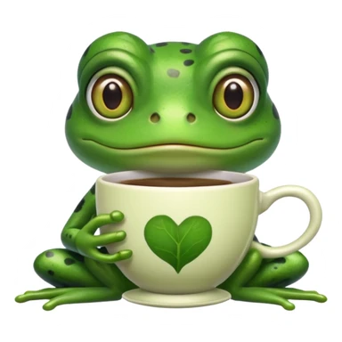 Frog holding coffee cups sticker