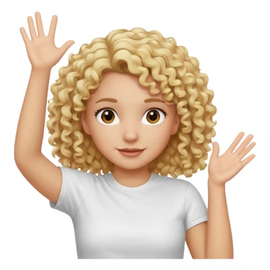 Not guilty hands up smirk girl curly blonde haie sticker