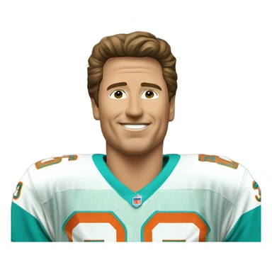Dan Marino wearing a number 13 Miami dolphins jersey sticker